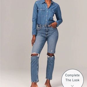 Curve Love Ultra High Rise Ankle Straight Jean Size 24 Medium Ripped Wash